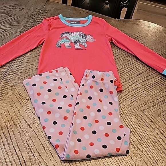 Eddie Bauer bear Cozy pj set girls 7/8 - Picture 12 of 12